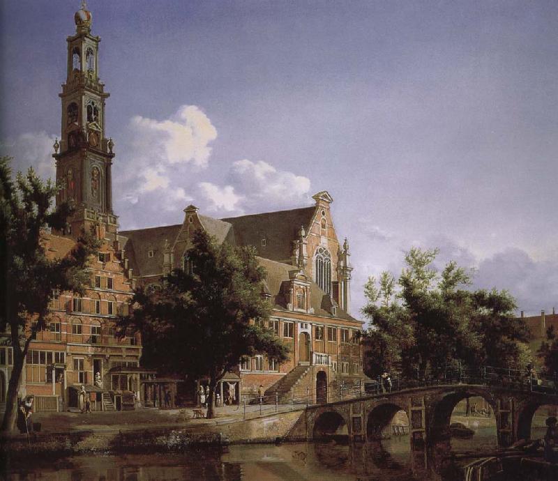 Jan van der Heyden Canal and Church of the scenic West oil painting picture